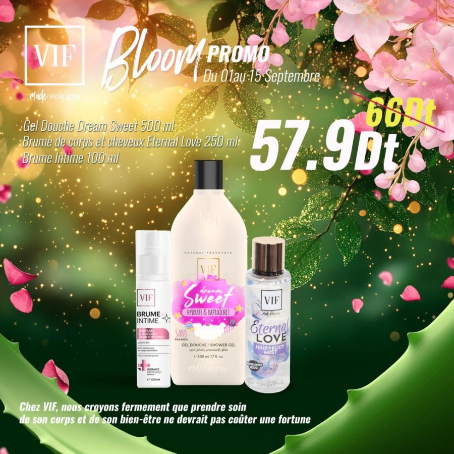 Pack Brume de corps cheveux Eternal love 250ml - Gel douche sweet 500ml - Brume intime 100ml