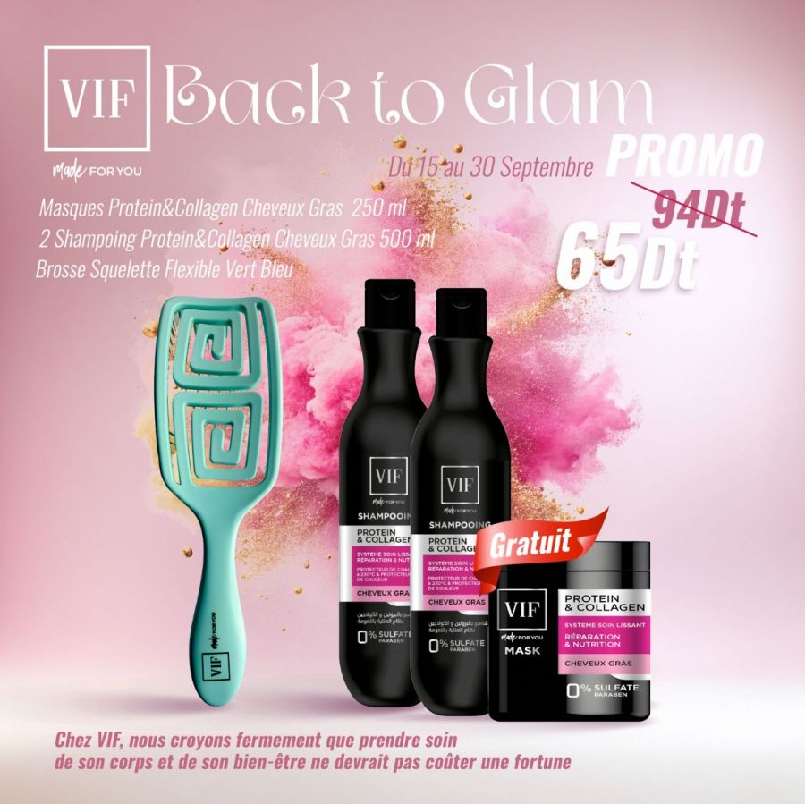 Pack cheveux gras 2 Shampoing 500ml - Brosse vert bleu - Masque 250ml