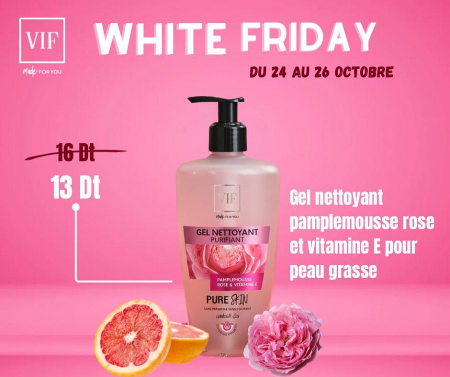Gel nettoyant Pamplemousse rose et Vitamine E pour peau grasse