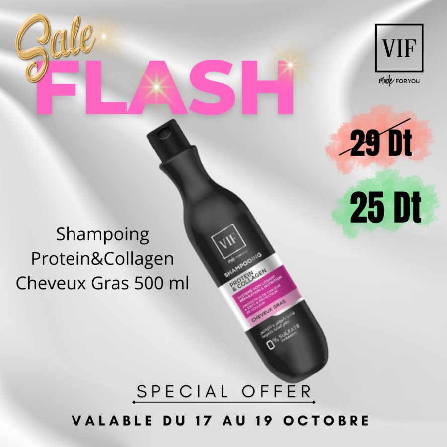 Shampoing Protein&Collagen Cheveux Gras 500 ml