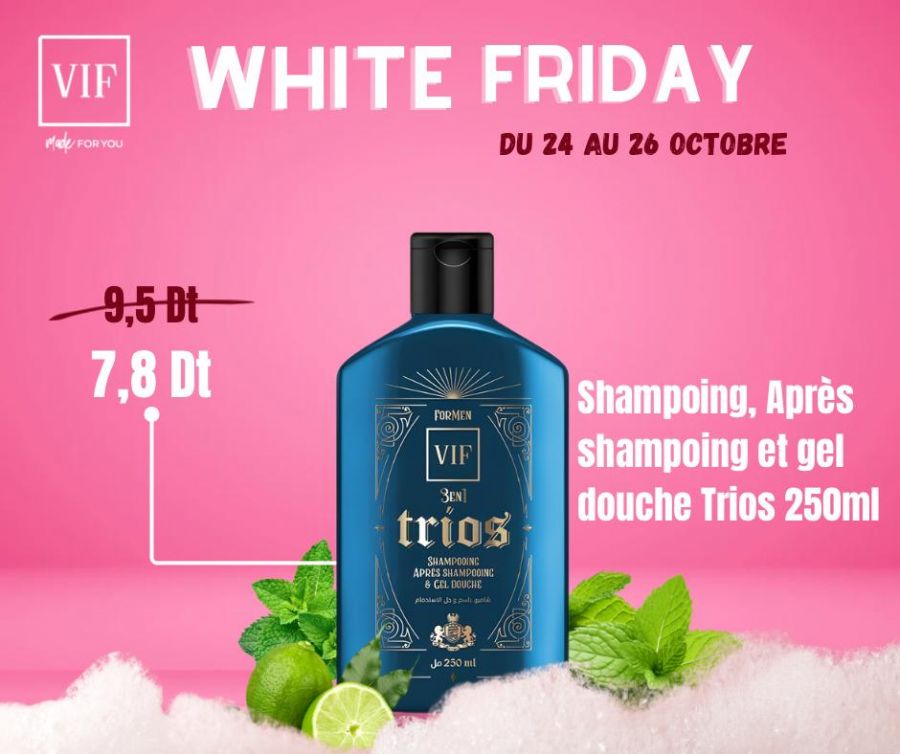 TRIOS 3en1 shampoing, après shampoing et gel douche 250ml