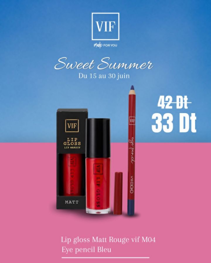 Pack Eye Pencil Bleu - Gloss Matte Rouge Vif M04
