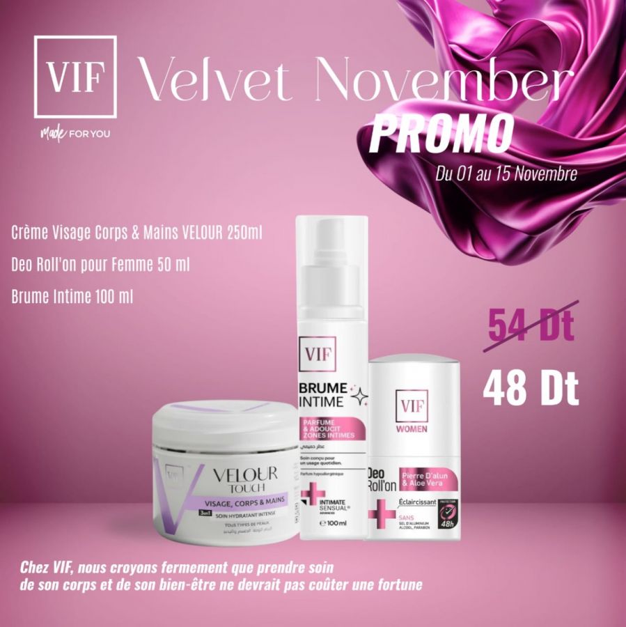 Pack Creme velour - Brume intime - Roll'on femme