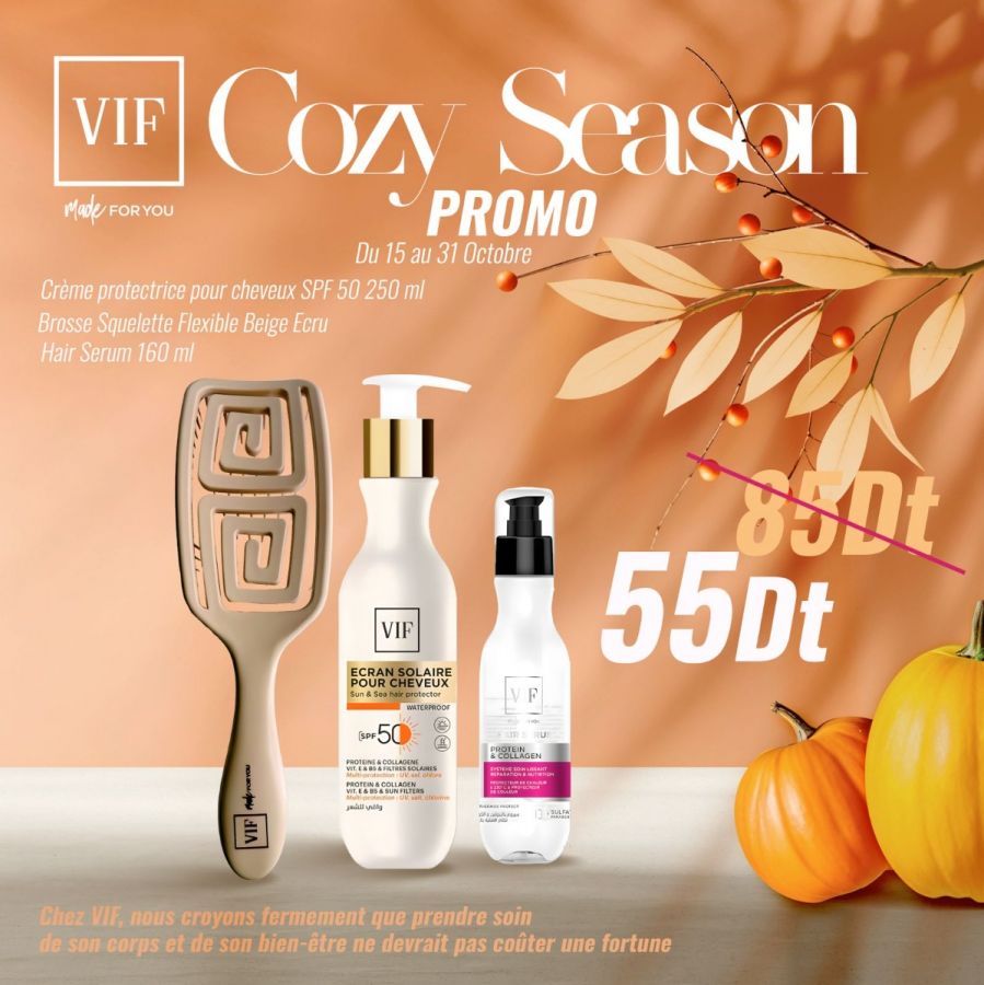 Pack Hair serum - Creme protectrice pour cheveux - Brosse flexible beige