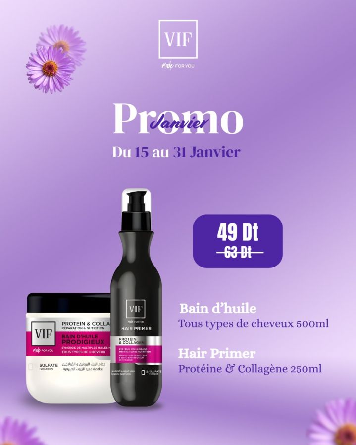 Pack Hair primer 250ml - Bain d'huile 500ml