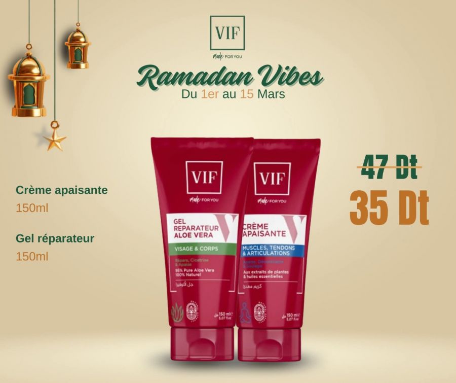 Pack Gel Aloe Vera 150 ml - crème apaisante 150 ml