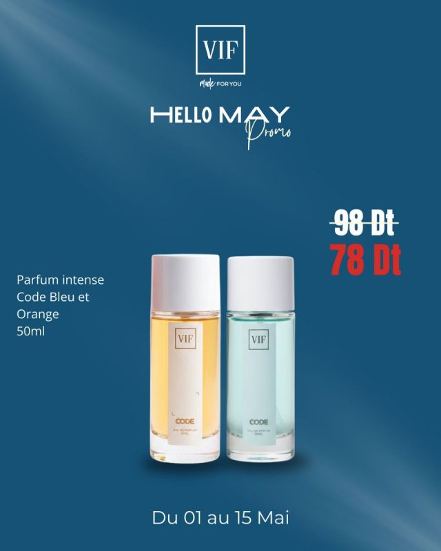 Pack Parfum Homme Code Bleu 50 ml - Parfum Homme Code Orange 50 ml