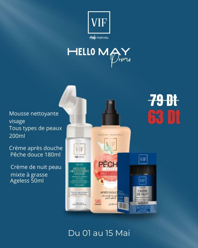 Pack Mousse nettoyante visage 200 ml tous types de peaux - Ageless creme de nuit peaux mixte à grasses 50ml - Crème après douche Pêche Douce 180ml