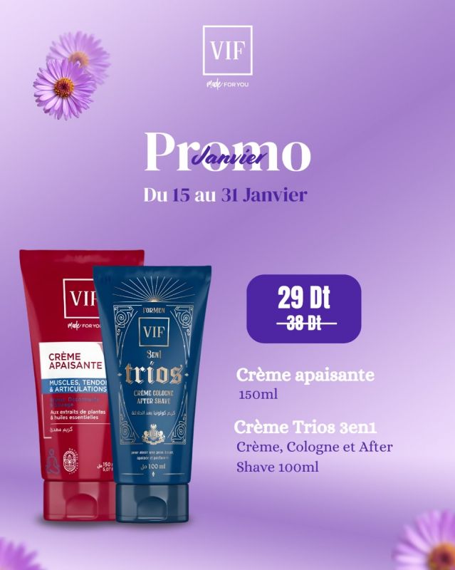 Pack Creme apaisante 150ml - Creme cologne after shave 100ml