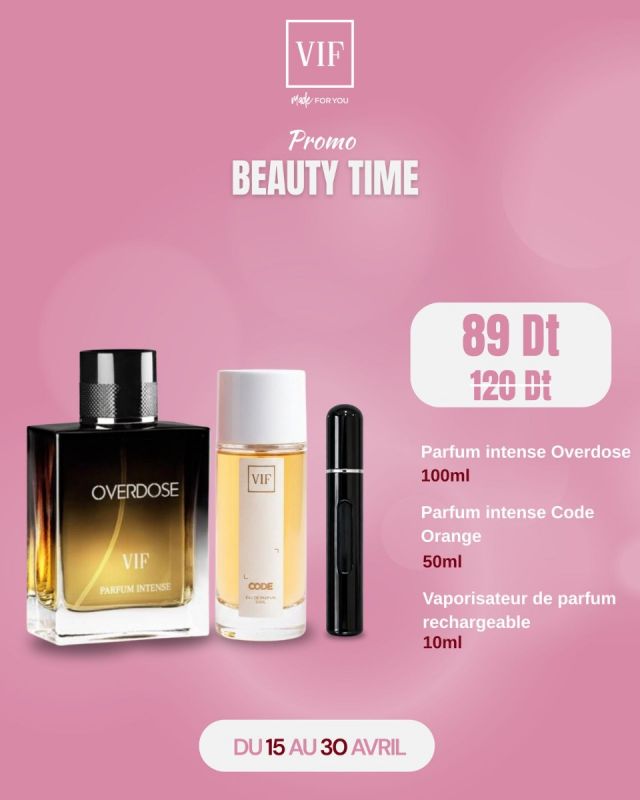 Pack Parfum intense Overdose 100ml - Parfum Homme Code Orange 50 ml - Vaporisateur de parfum rechargeable Noir 10 ml