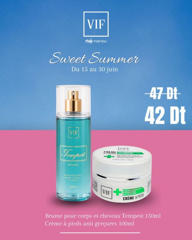Pack Crème Pieds Anti-Gerçures 100ml - Brume de corps et cheveux Tempest 150 ml