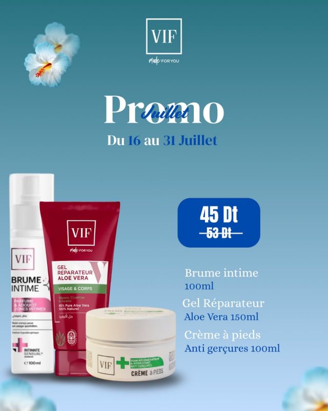 Pack Gel Aloe Vera 150 ml - Crème Pieds Anti-Gerçures 100ml - Brume intime 100ml