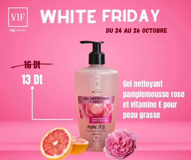 Gel nettoyant Pamplemousse rose et Vitamine E pour peau grasse