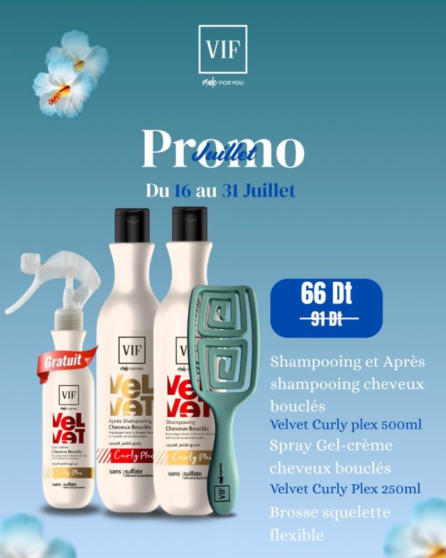 Pack Velvet gamme Curly Plex Cheveux Bouclés - Brosse Squelette Flexible Vert Bleu