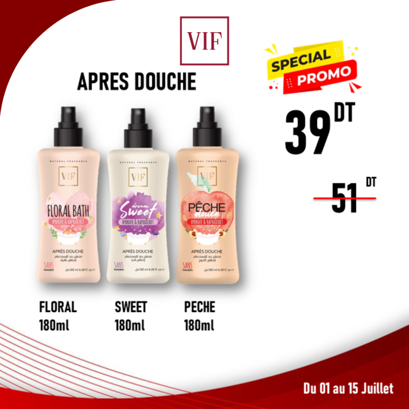 Pack de 3 Apres douche 180ml