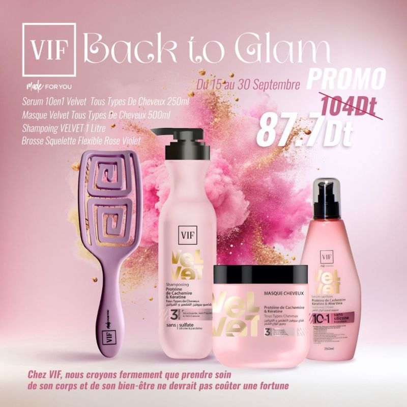 Pack Velvet pour tous types de cheveux - Brosse rose violet