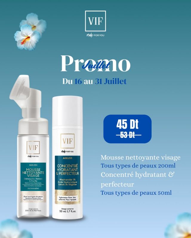 Pack Mousse nettoyante visage 200 ml - Concentré Hydratant & Perfecteur Ageless 50ml