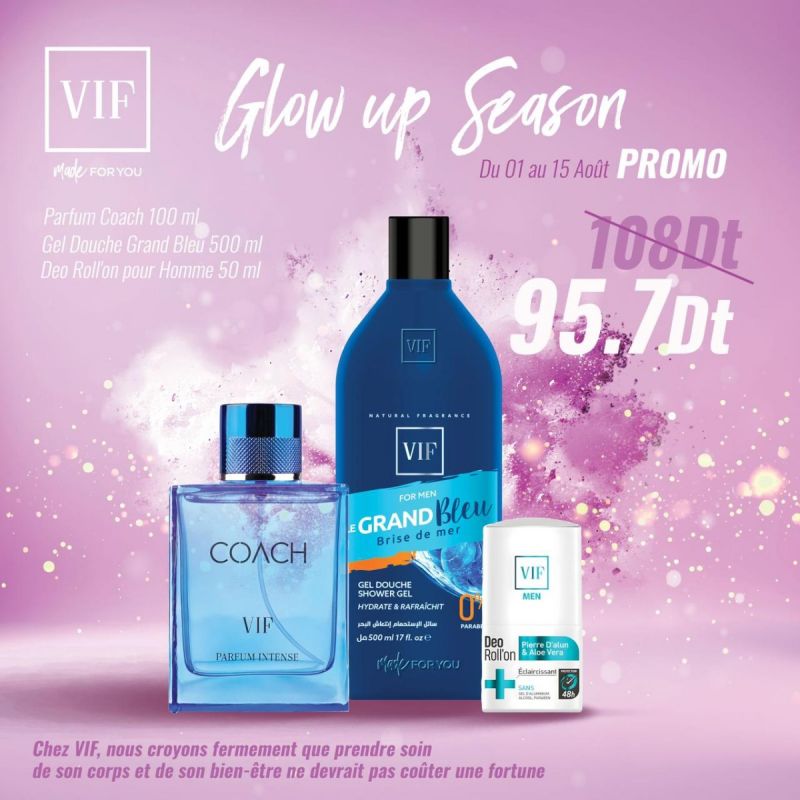 Pack Parfum Coach - Gel douche grand bleu - Roll'on pour homme