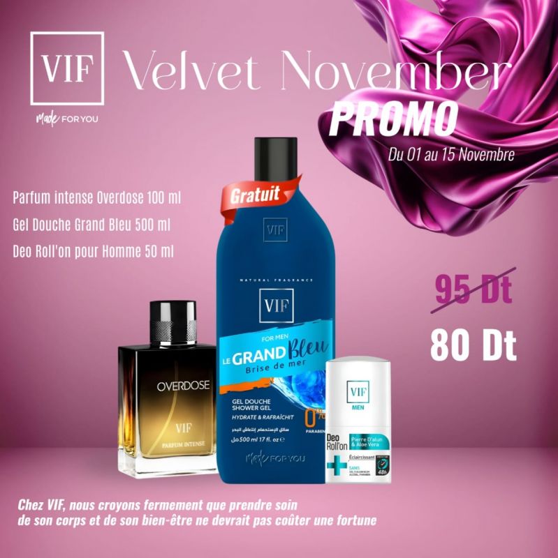 Pack Parfum overdose - gel grand bleu - roll'on homme