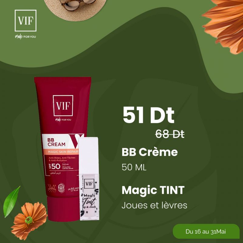 Pack BB creme 50ml - Magic liquid Blush joue et levres 