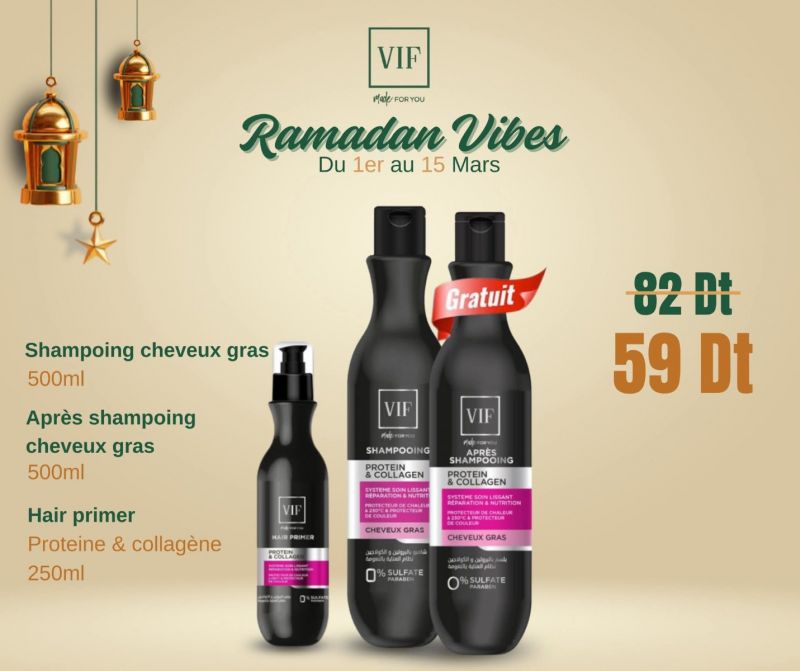 Pack Shampoing 500ml et apres 500ml pour cheveux gras - Hair primer