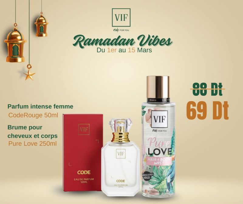 Pack Parfum code rouge 50ml - Brume pure love 250ml