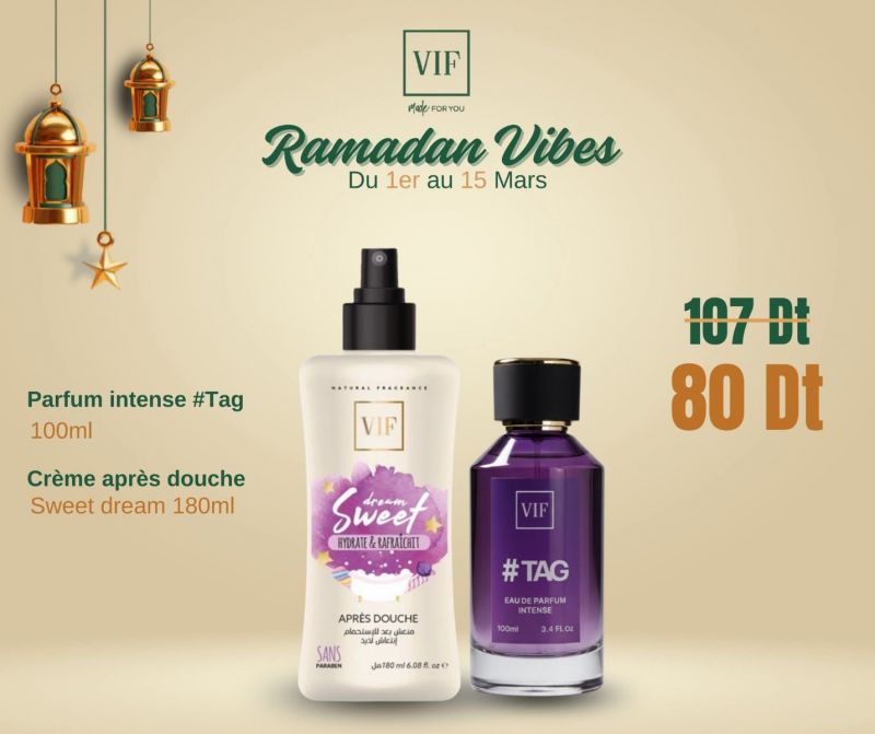 Pack Parfum intense #Tag 100ml - Crème après douche Sweet Dream 180ml