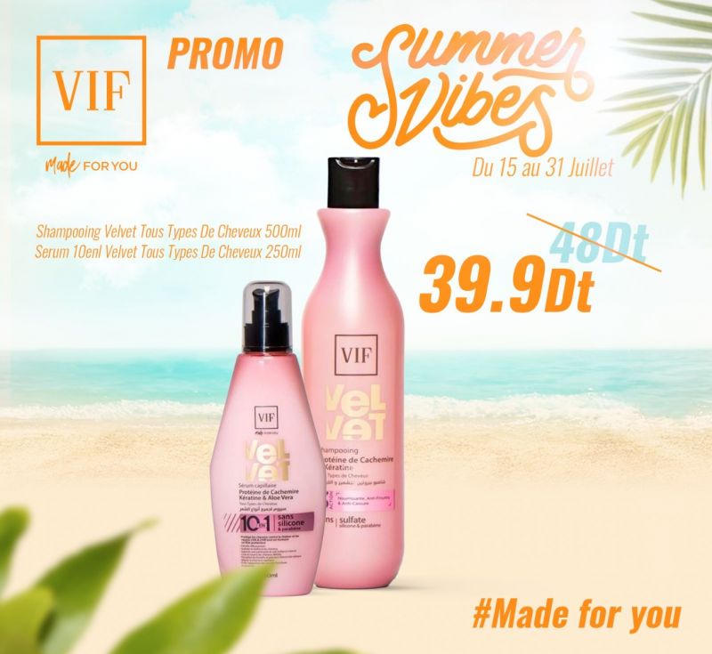 Pack VelVet Tous types de cheveux - Shampoing - Serum 10en 1 