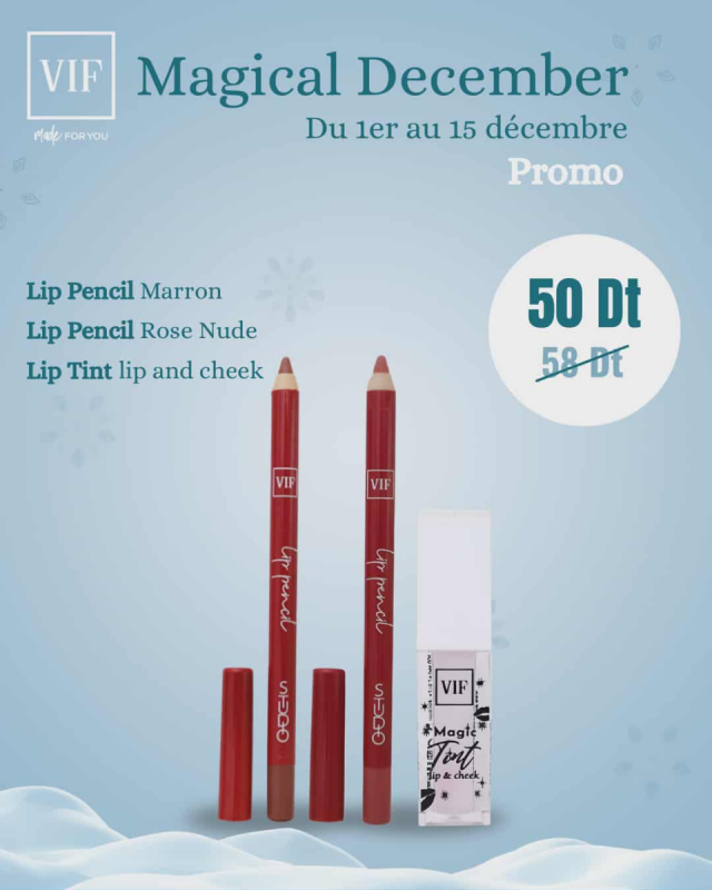 Pack Magic teint - Lip pencil rose nude - Lip pencil marron