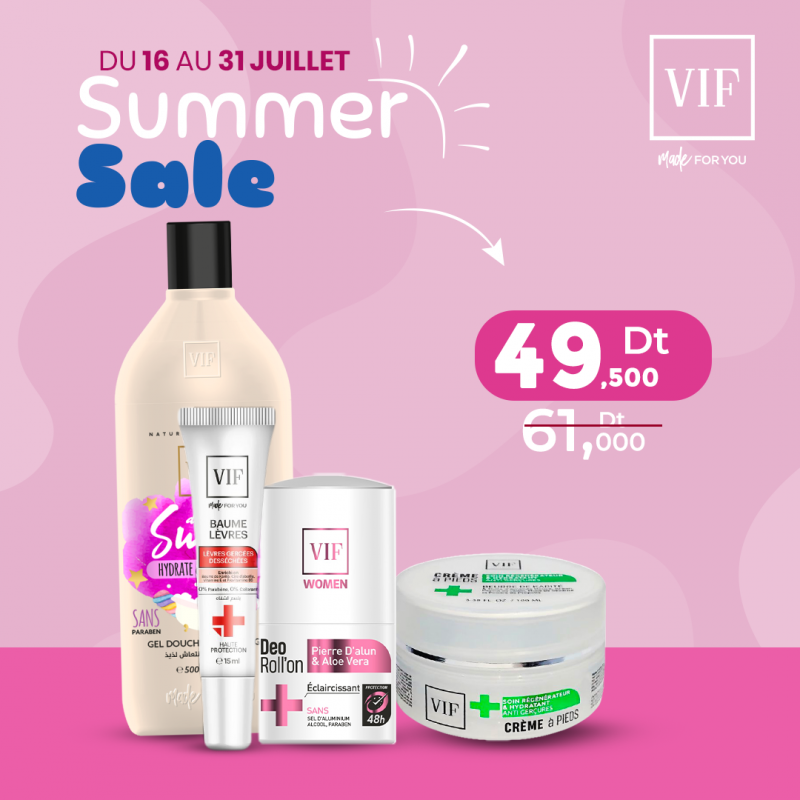 Pack Baume à levres - Roll'on Femme - Creme pieds - Gel douche Sweet 