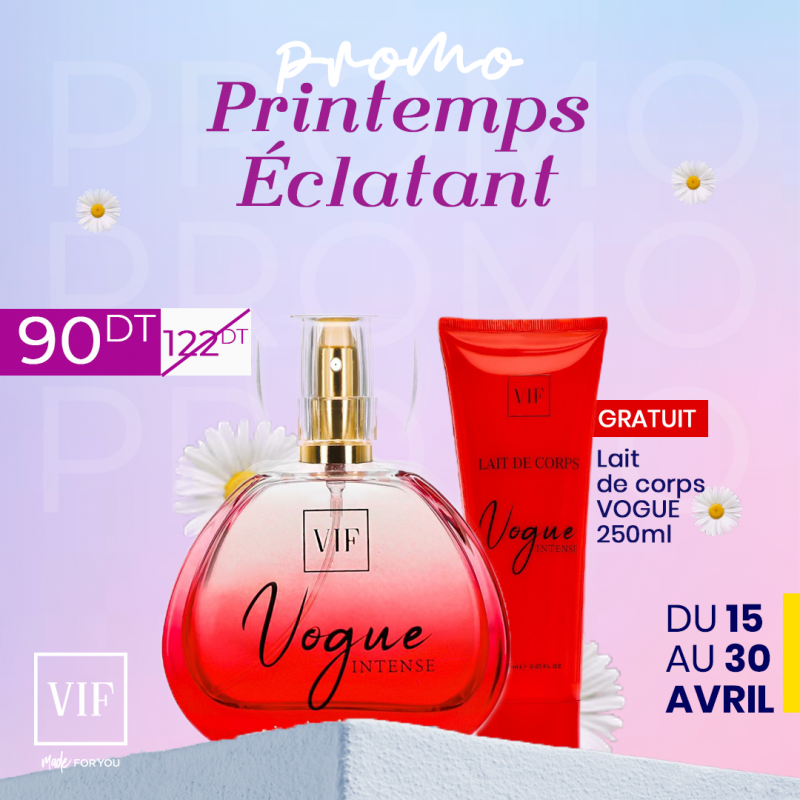 Pack Parfum VOGUE 100ml et Lait de Corps Vogue 250ml